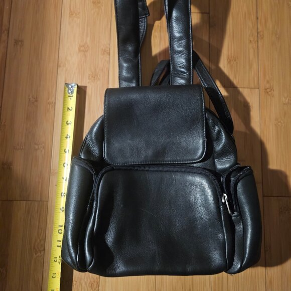 Vintage leather backpack small black - Picture 14 of 14
